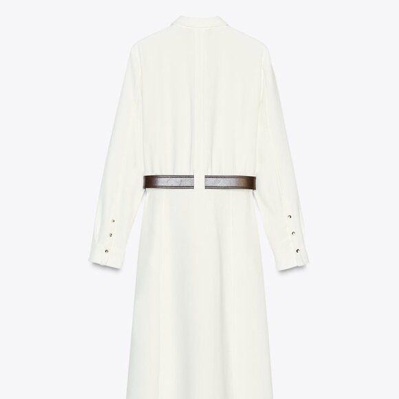 BELTED CREPE MIDI DRESS - Picture 5 of 6